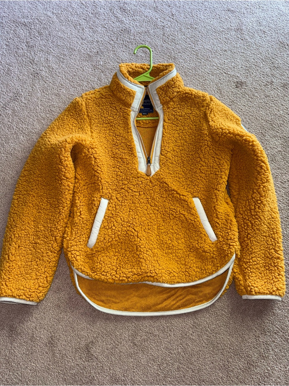 Simply Southern Mustard Yellow Sherpa Half-Zip Pullover
